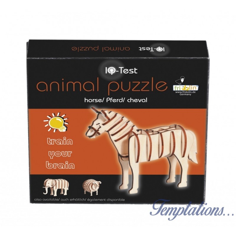 Puzzle 3d en bois IQ Test Cheval