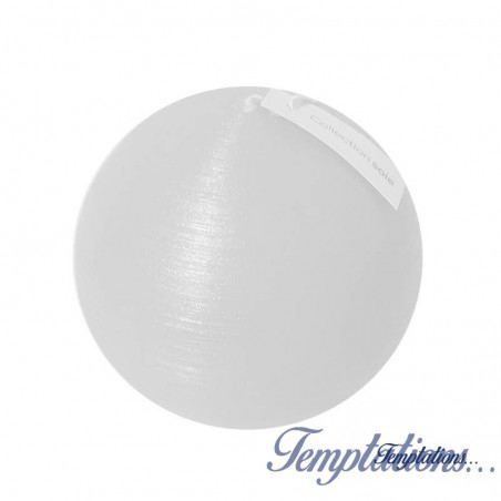 Bougie boule 8cm soie Blanc perle