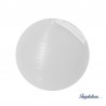 Bougie boule 10cm soie Blanc perle