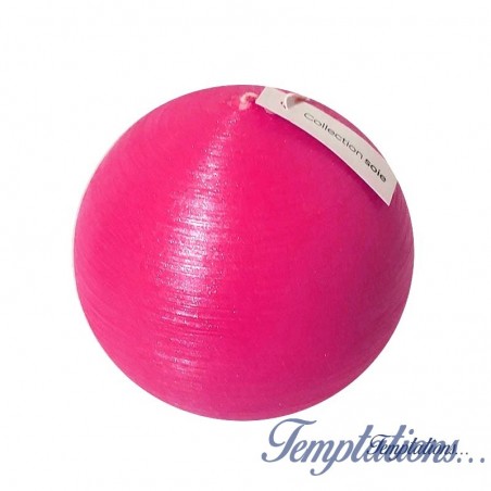 Bougie boule 10cm soie Pivoine