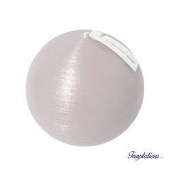 Bougie boule 10cm soie Argent