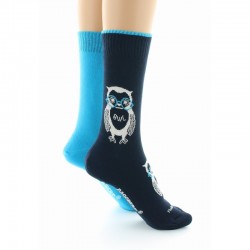 chaussettes réversibles Hibou Marine/Turquoise