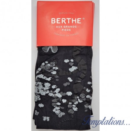 Collant noir papillons gris – Berthe aux grands pieds