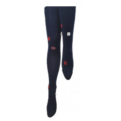 Collant Marine damiers rouge – Berthe aux grands pieds