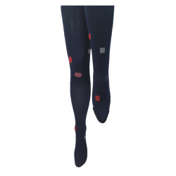 Collant Marine damiers rouge – Berthe aux grands pieds