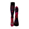 Chaussettes hautes raisin rouge pois et rayures – Berthe aux grands pieds