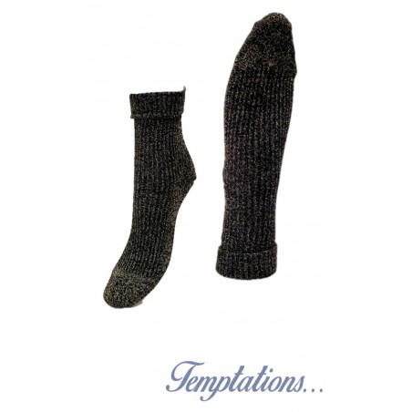 Chaussettes courtes noir et or – Perrin