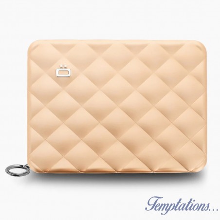 Ogon Portefeuille femme en aluminium matelassé format passeport