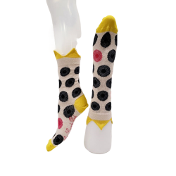 Chaussettes femme Berthe aux Grands pieds Couronne Jaune et Fleurs