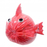 Poisson globe en Noix de Coco patine rose foncé