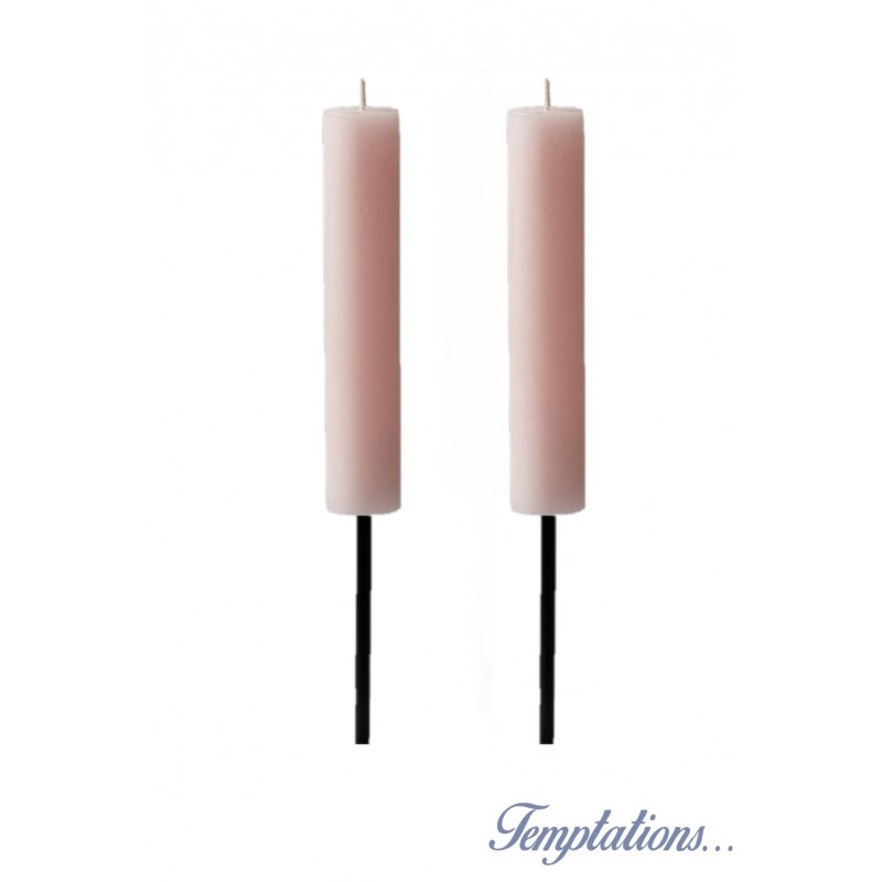 2 Bougies TOCHI rose support noir