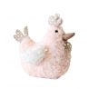 Poule en peluche rose