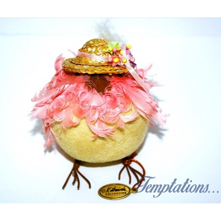 Moineau avec chapeau à fleurs -Katherine’s Collection