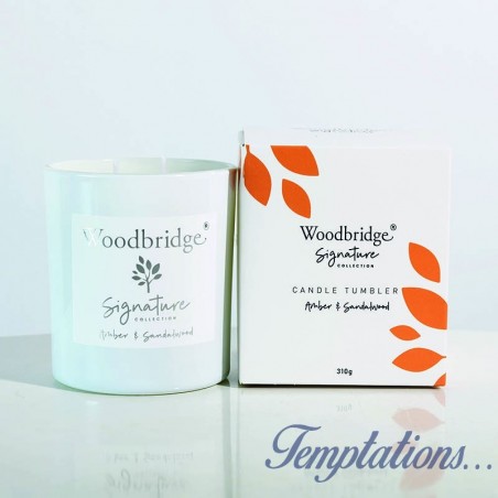 Bougie parfumée Ambre & Bois de Santal/Amber & Sandalwood 310g- Woodbridge Collection Signature