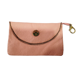 Pochette rose en cuir avec...