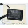 Pochette en cuir noir Shine Blossom