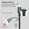 Câble data 3 en 1 Lightning / Micro-USB / USB Type-C - Moxi