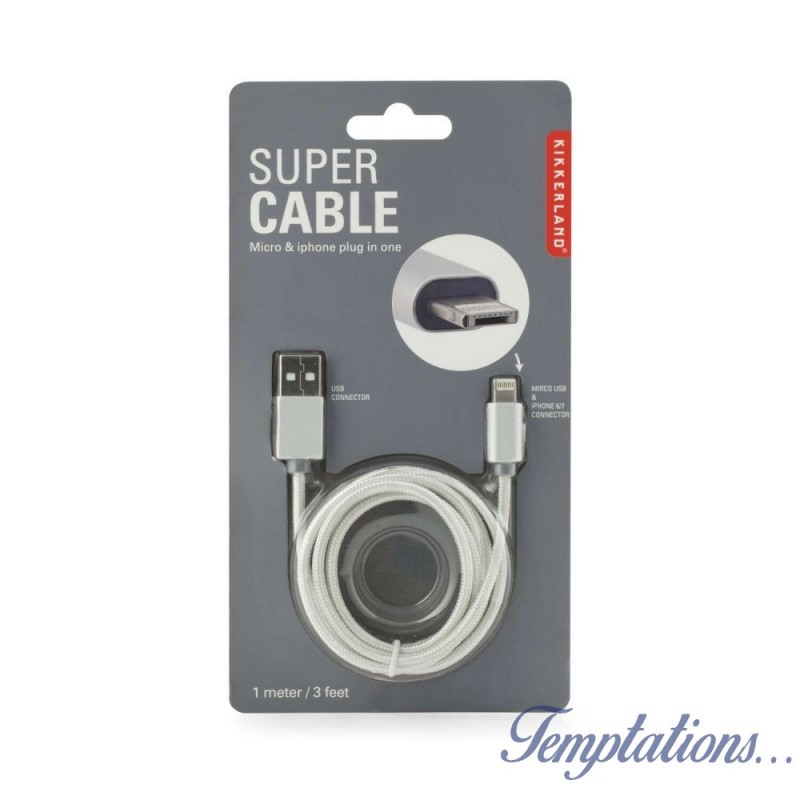 Cable flip IPhone/micro USB - kikkerland