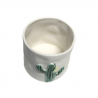 Cache pot blanc décor cactus - Decoratief