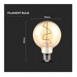 Ampoule Led 400ml Filament Ambre