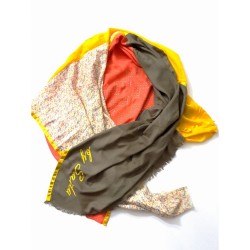 Foulard kaki et jaune avec...