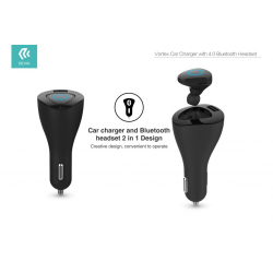 Vortex-Car Chargeur de voiture avec oreillette bluetooth - devia