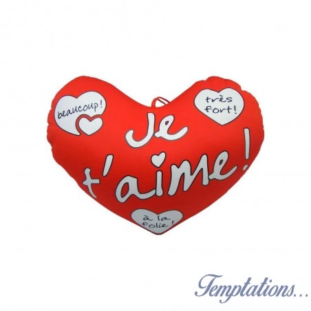 Coussin en forme de cœur « je t’aime !»