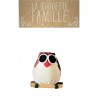 Magnet la chouette famille - Marron et rose