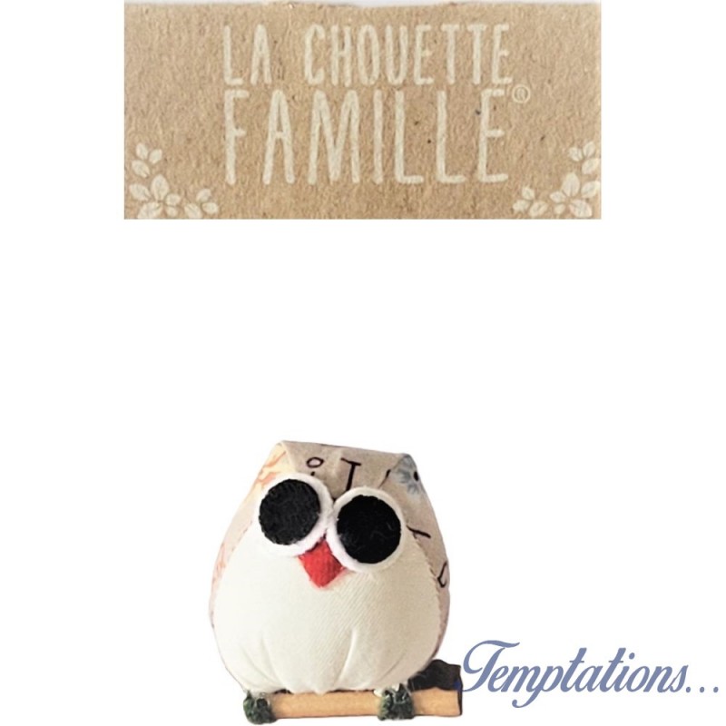 Magnet la chouette famille - Beige avec lettres