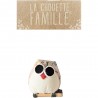 Magnet la chouette famille - Beige avec lettres