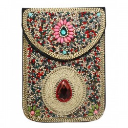 Pochette rectangulaire Multicolore avec perles colorées