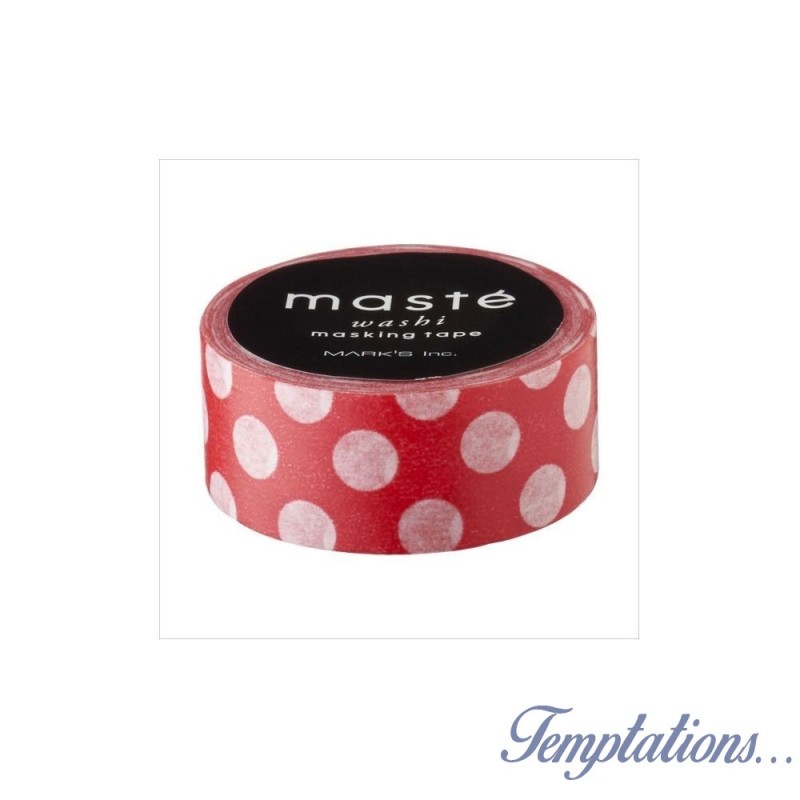 Masking Tape Masté Polka dots rouge-Mark’s Europe