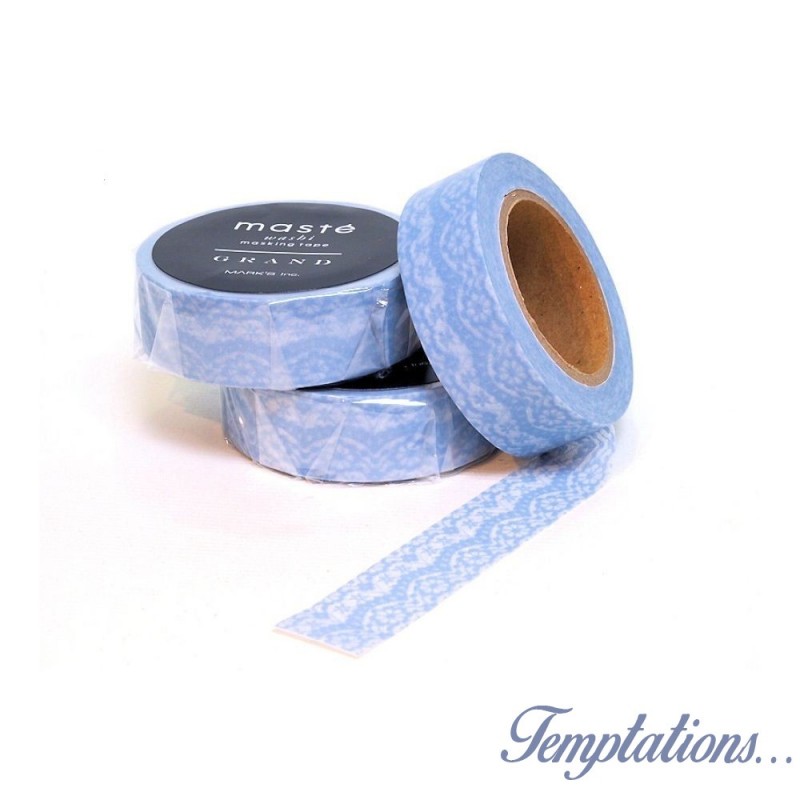 Masking Tape Masté Bleu ciel dentelle fleurie-Mark’s Europe