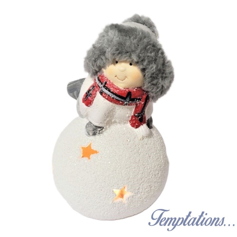 Enfant sur boule de neige led - Dekoratief