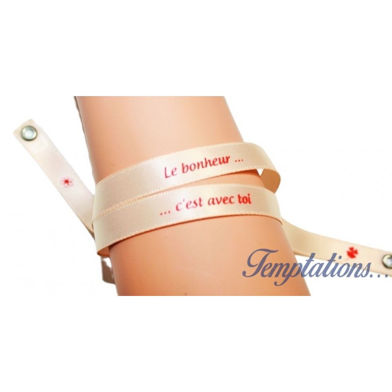 Bracelet Satin Lucky Team - "Le bonheur c'est avec toi"