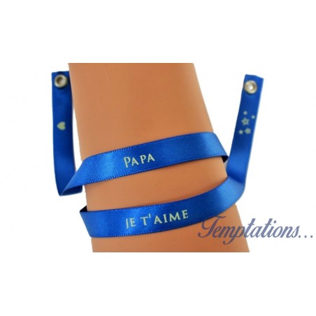 Bracelet Satin Lucky Team - "Papa je t'aime"