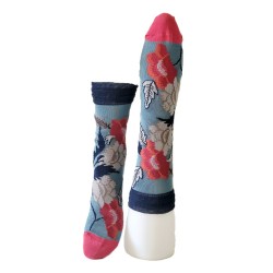 Chaussettes Jeans Fleuri-...