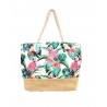 Sac de plage flamants roses et feuillages