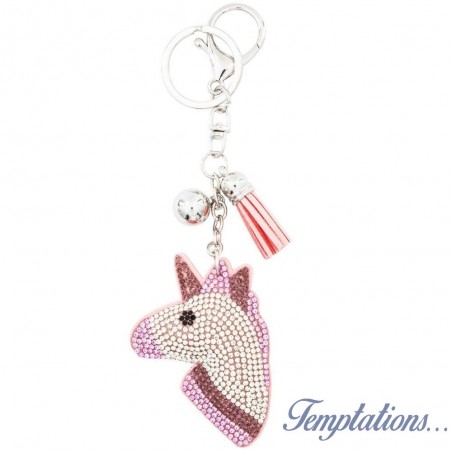 Bijoux de sac tête de Licorne Rose