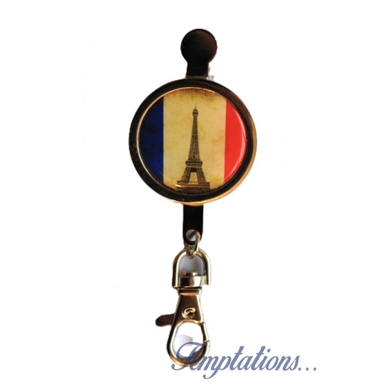 Porte-clés clips Upper Bag Key-"Tours Eiffel Tricolore"