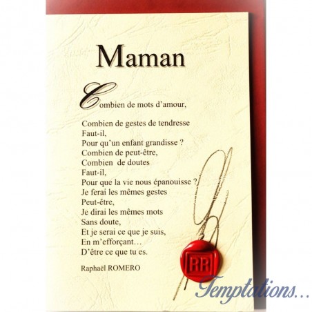 Carte postale poème "Maman" de Raphaël Romero