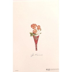 Carte Rossi "Roses sauvages "Je t'aime"