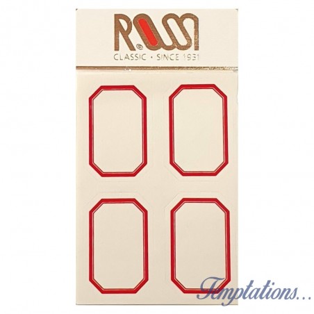 Étiquettes autoadhésives ROSSI Octogonales liseré rouge x 12