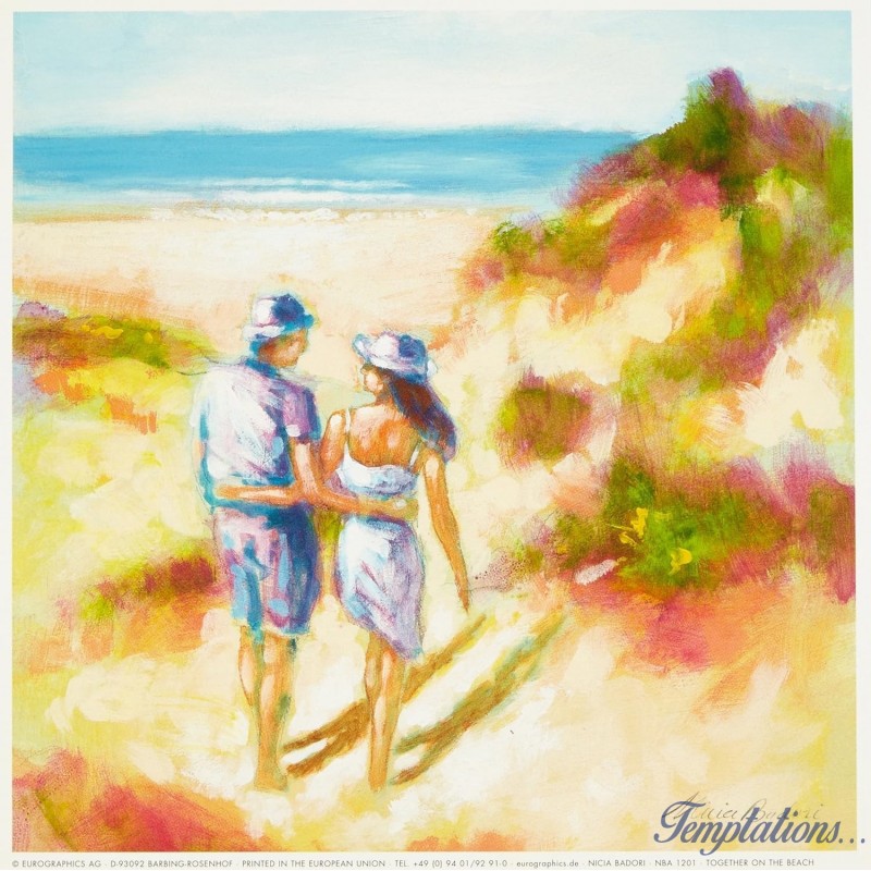 Carte simple "Ensemble sur la plage" Nicia Badori