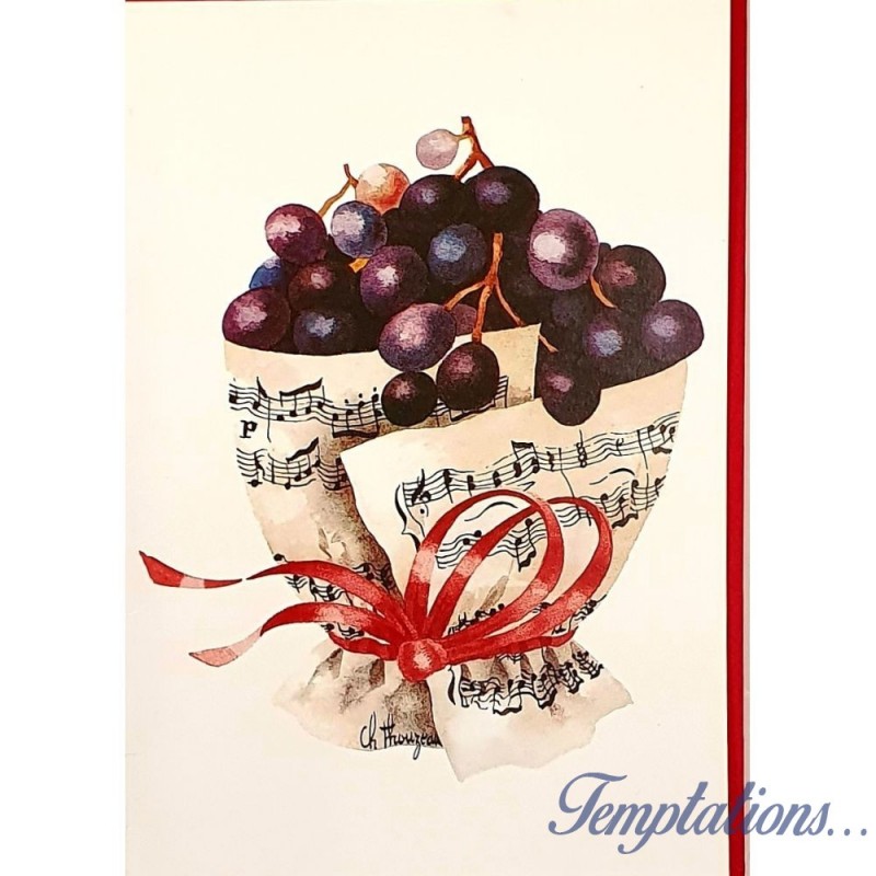 Carte « bouquet de raisins Noirs » Christine Thouzeau