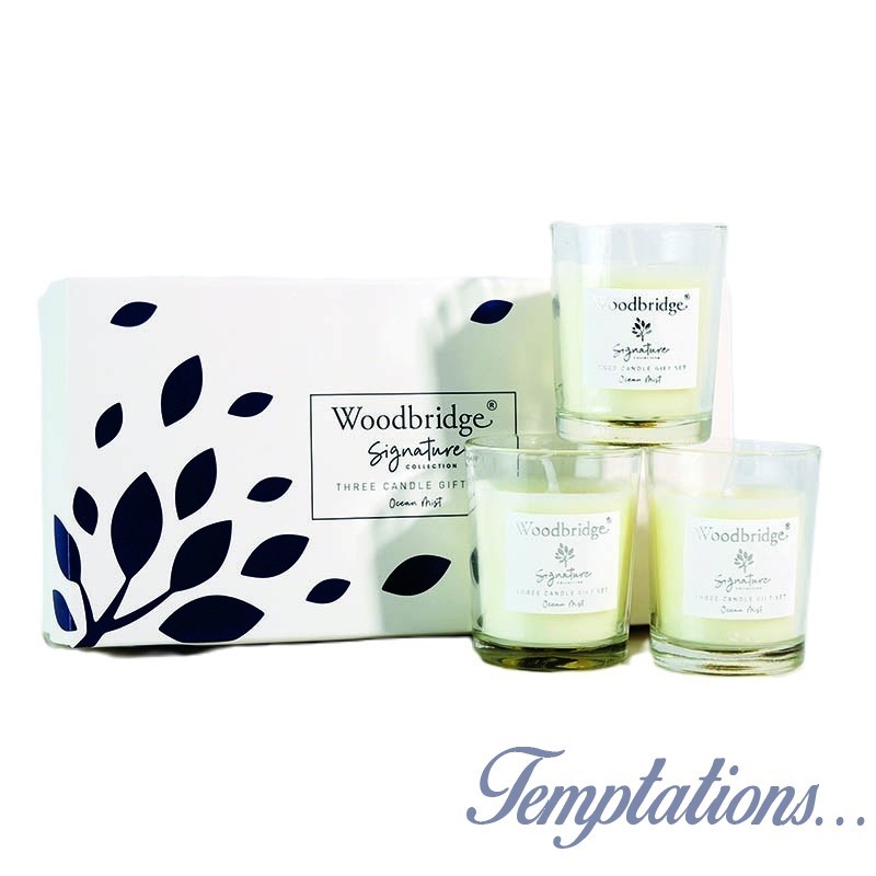 Coffret 3 bougies brume Océanique- Woodbridge Collection Signature