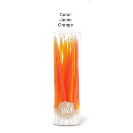 Assortiment de 20 Bougies Anniversaire Oranges -  Bougie la Française