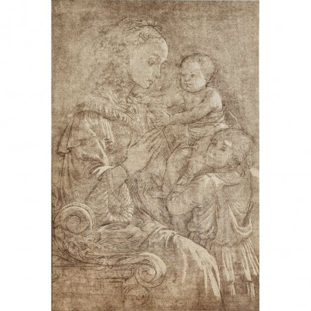 Carte double Rossi " La Vierge avec l'enfant et un ange " Fillipo Lippi