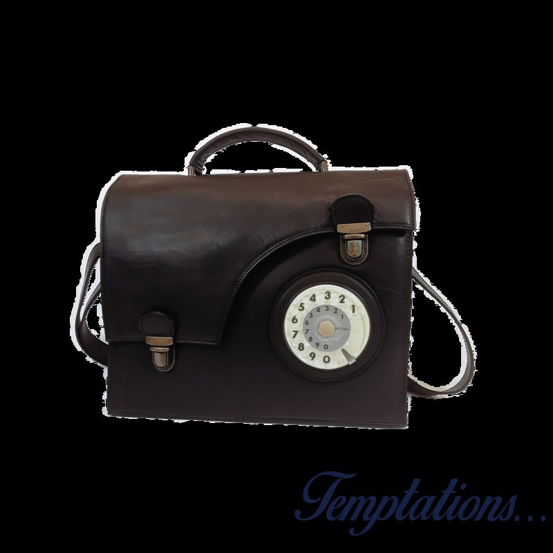 Sac cartable Waxy noir La Tilde