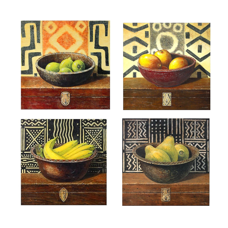 Lot 4 images de bols de fruits - Arnie Fisk